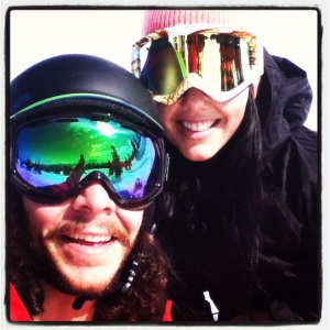Karim & I spending the weekend in Whistler snowboarding! 